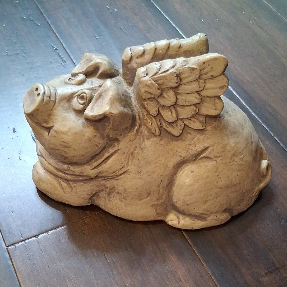 Stone Bunny Resin Pig
